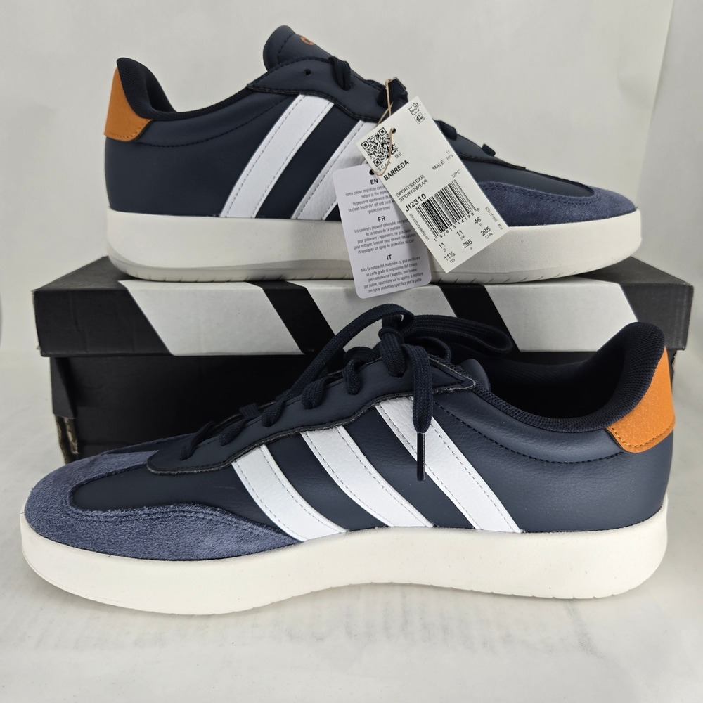 Adidas Barreda Mens Navy Blue White Tan Sneakers JI2310 Size 11.5 NEW